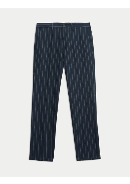 Regular Fit Keten Karışımlı Chino