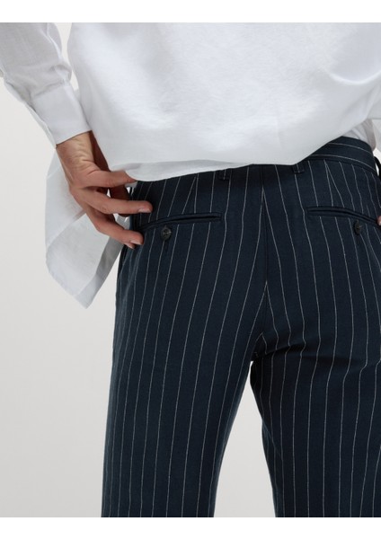 Regular Fit Keten Karışımlı Chino