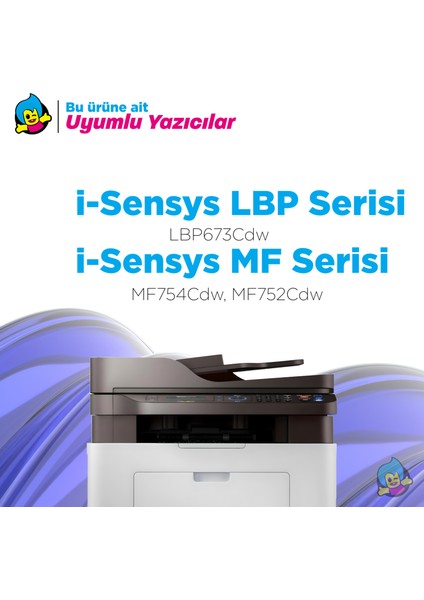 Canon MF754CDW Muadil Toner 4'lü Set - Çipli - Yüksek Kapasiteli Ürün fiyatları