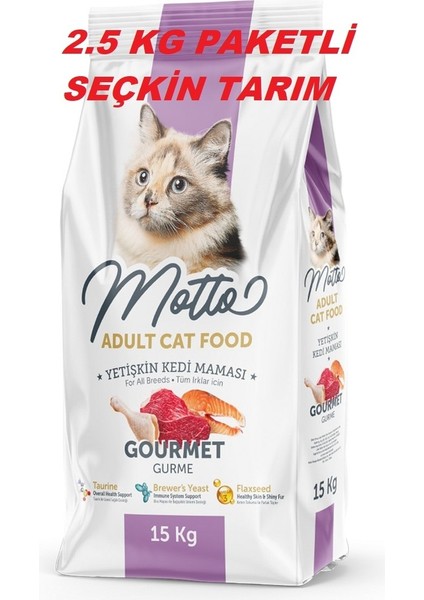 Yetişkin Kediler Için Gurme Kuru Mama Kedi Maması Renkli Taneli Karışık 2.5 kg