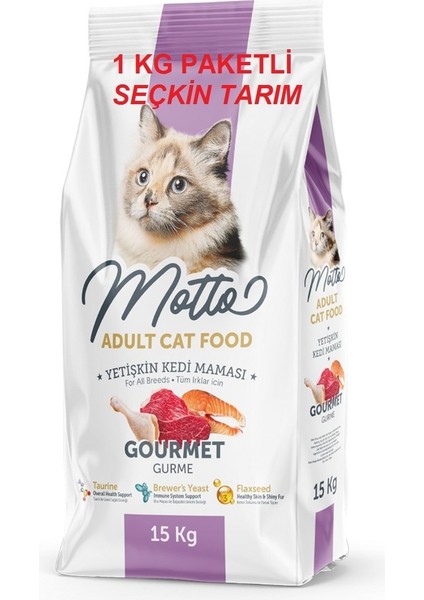 Yetişkin Kediler Için Gurme Kuru Mama Kedi Maması Renkli Taneli Karışık 1 kg