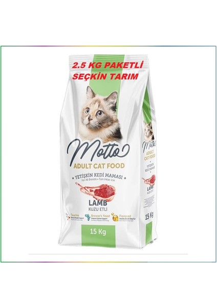 Yetişkin Kediler Için Kuzu Etli Kuru Mama Kedi Maması Kuzulu 2.5 kg