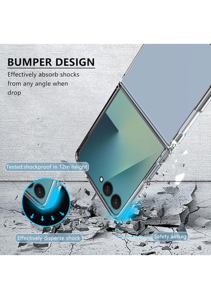 Samsung Galaxy Z Flip 7 Kılıf Köşe Korumalı Darbeye Dayanıklı Antişok Şeffaf Silikon Kapak + Ekran Koruyucu Cam Set 2in1 fırsatları