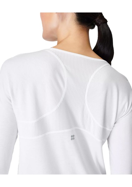 Breathe Easy Long Sleeve Top Kadın Beyaz Tişört