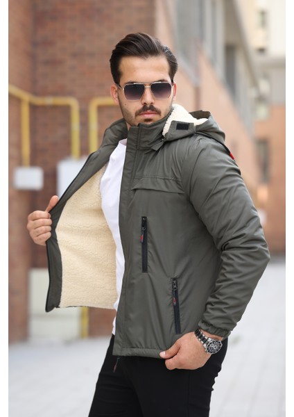 Erkek Içi Kürklü Su ve Rüzgar Geçirmez Kapüşonu Çıkarılabilir Kışlık Mont modelleri