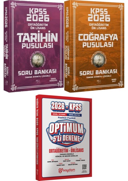 Kpss Ortaöğretim Ön Lisans Tarihin Coğrafya Pusulası Soru - Optimum 5 Deneme