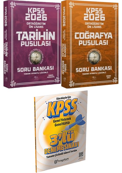 Kpss Ortaöğretim Ön Lisans Tarihin Coğrafya Pusulası Soru - 3 Deneme