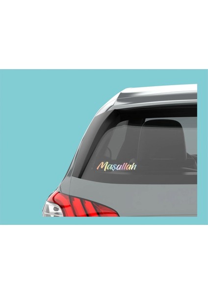 2 Adet 20X6 cm Hologram Renkli Maşallah Sticker Laptop Kask Araba Motor Defter Sticker