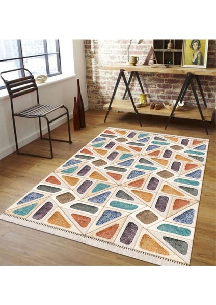 Butikhafsa Salon ve Oturma Odası Için Kaymaz Şönil Halı | Dijital Baskı, Modern Tasarım