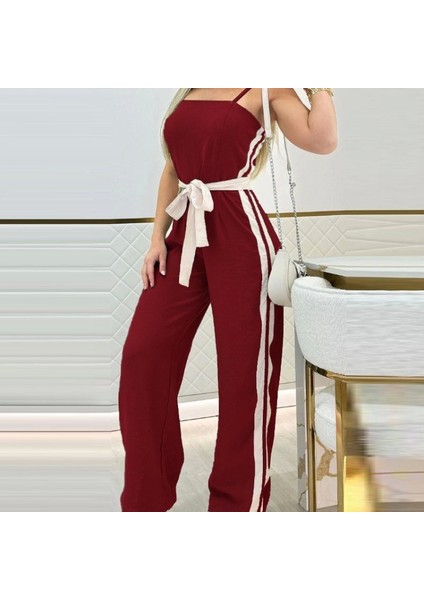 Kadın Ip Askılı Straplez Belden Kuşaklı Viskon Iki Iplik Tulum fiyatları