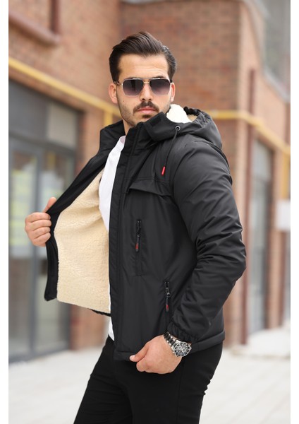 Erkek Içi Kürklü Su ve Rüzgar Geçirmez Kapüşonu Çıkarılabilir Kışlık Mont modelleri