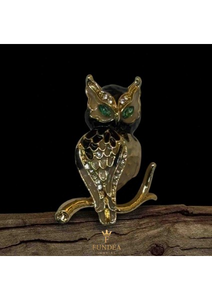 Çelik Broş – Zirkon Taşlı Baykuş Figürlü Modern Hediyelik Aksesuar Parlak Işıltılı Takı Şık Gösterişli Trend Model Dikkat Çekici Yeşil Göz fiyatları