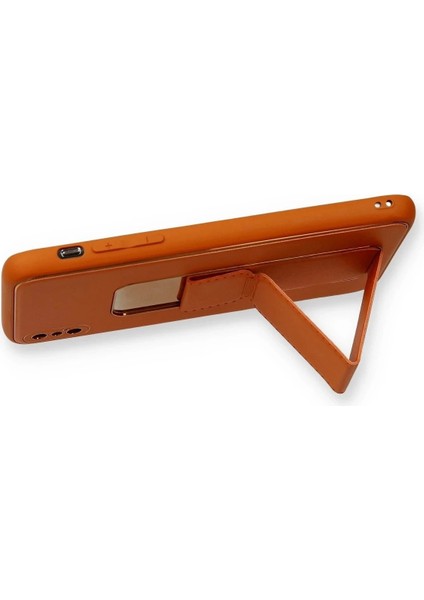 Newface iPhone Xs Max Kılıf Coco Deri Standlı Kapak - Turuncu modelleri