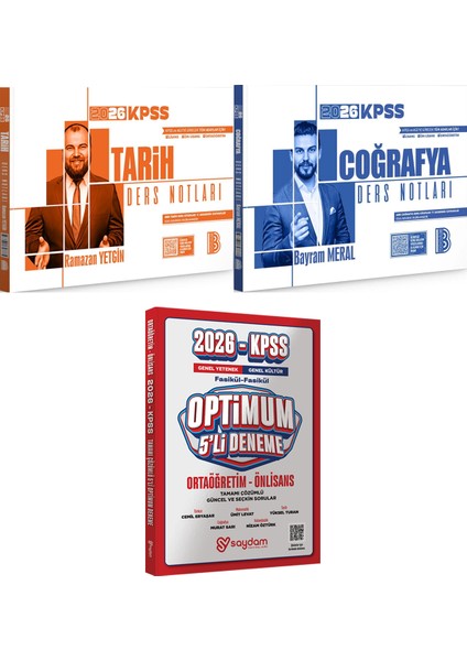 2026 Kpss Tarih Coğrafya Ders Notları - Optimum 5 Deneme
