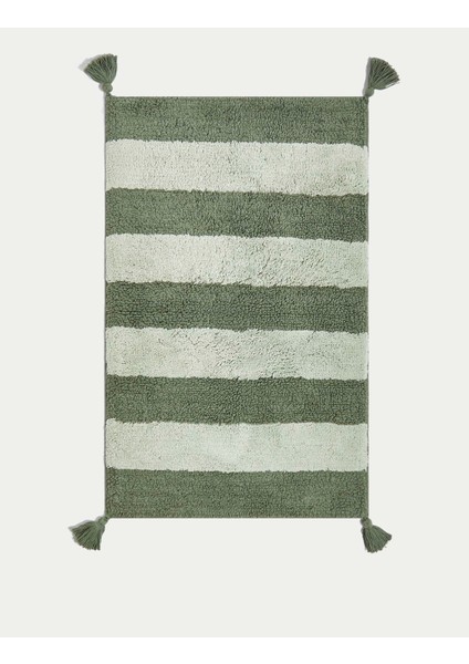 Saf Pamuklu Çizgili Desenli Banyo Paspası fiyatları