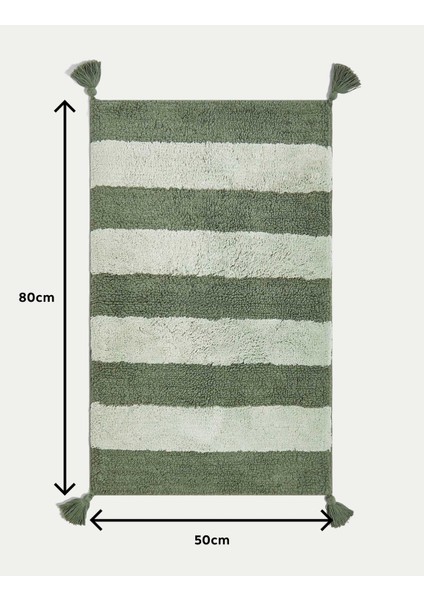 Saf Pamuklu Çizgili Desenli Banyo Paspası modelleri