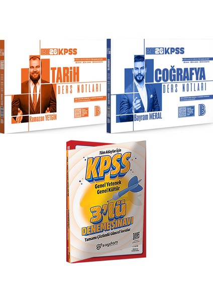 2026 Kpss Tarih Coğrafya Ders Notları - 3 Deneme