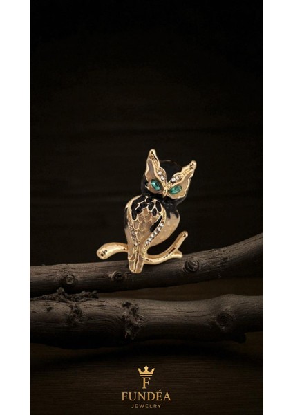 Çelik Broş – Zirkon Taşlı Baykuş Figürlü Modern Hediyelik Aksesuar Parlak Işıltılı Takı Şık Gösterişli Trend Model Dikkat Çekici Yeşil Göz