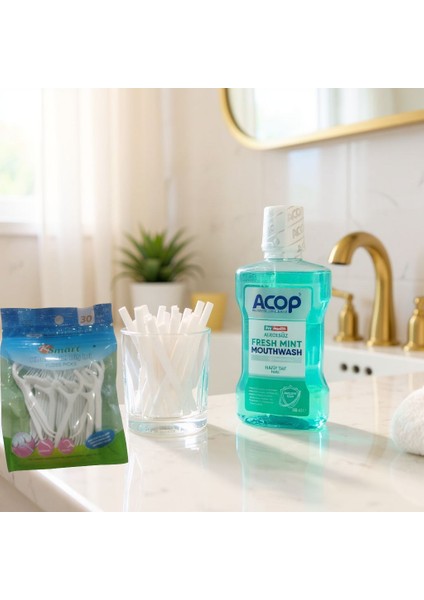Diş Ipi Kürdanlı 30 Ad+ Ağız Bakım Suyu 500 ml Cool Mint modelleri