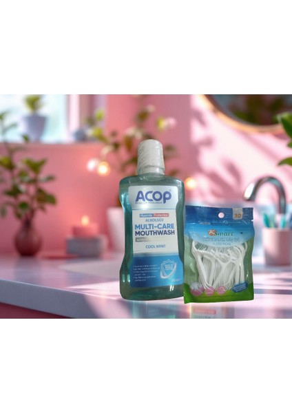 Diş Ipi Kürdanlı 30 Ad+ Ağız Bakım Suyu 500 ml Cool Mint fırsatları