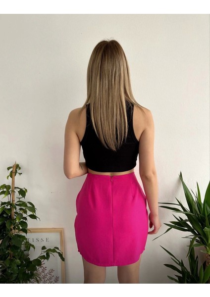 Üç Taşlı Fashion Mini Etek Pembe fiyatları