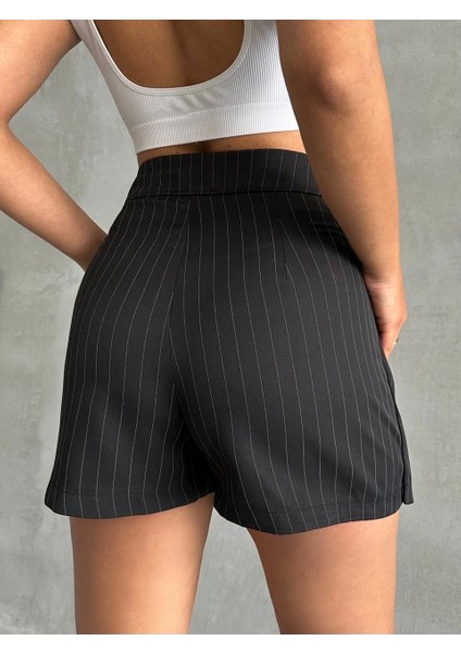 Çizgili Şort Etek Siyah fiyatları