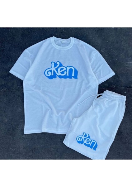 Erkek Baskılı Ikili Şort Takım Beyaz fiyatları