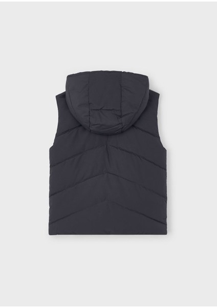 Erkek Çocuk Çift Taraflı Kapüşonlu Dolgulu Yelek Siyah modelleri