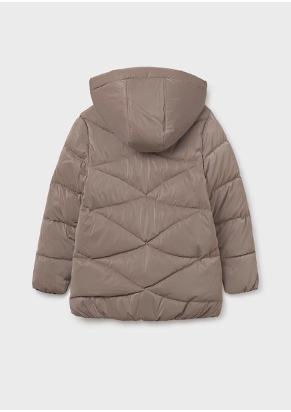 Kız Çocuk Dolgulu Yumuşak Doku Uzun Kalın Kışlık Mont 7436 Kahverengi indirimleri