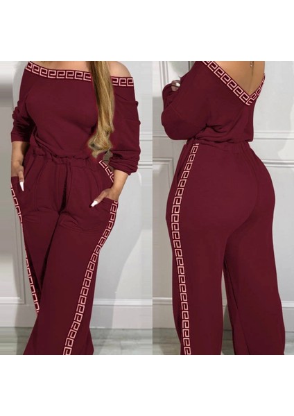 Kadın Uzun Kollu Omuzlardan Açık Beli Lastikli Cepli Şerit Desenli Viskon Iki Iplik Tulum fiyatları