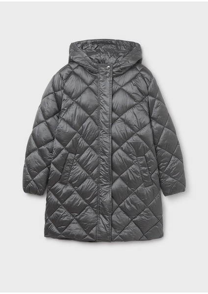 Kız Çocuk Dolgulu Yumuşak Tüylü Astarlı Uzun Kışlık Mont 7432 Gri fırsatları
