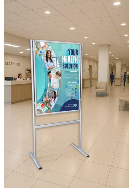 A1 59.4X84.1 Ayaklı Çift Taraflı Poster ve Bilgi Panosu Info Afiş & Reklam Panosu fırsatları