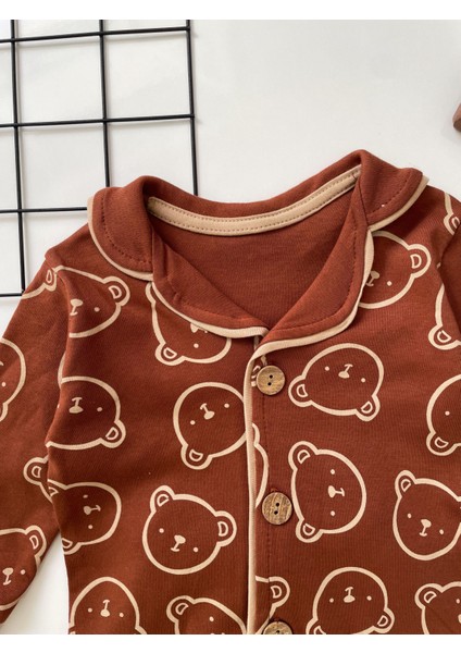 Dolaşkids Ayıcık Desenli %100 Pamuk Bebek Pijama Takımı fırsatları