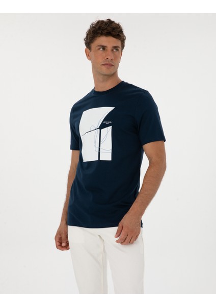 Erkek Lacivert Regular Fit Tişört 50302576-VR033 modelleri