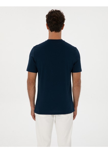 Erkek Lacivert Regular Fit Tişört 50302576-VR033 indirimleri