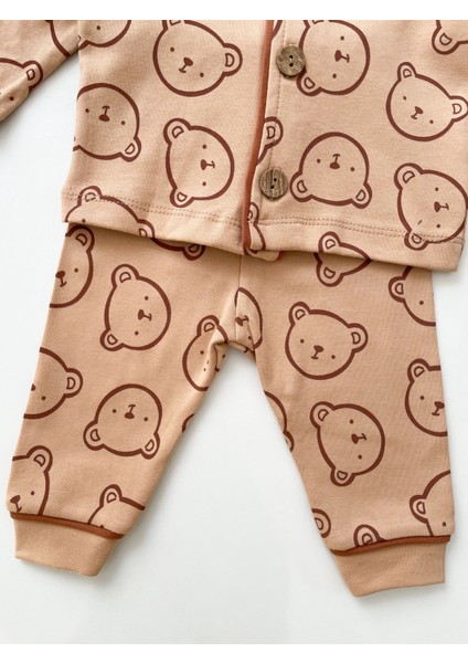 Dolaşkids Ayıcık Desenli %100 Pamuk Bebek Pijama Takımı fırsatları