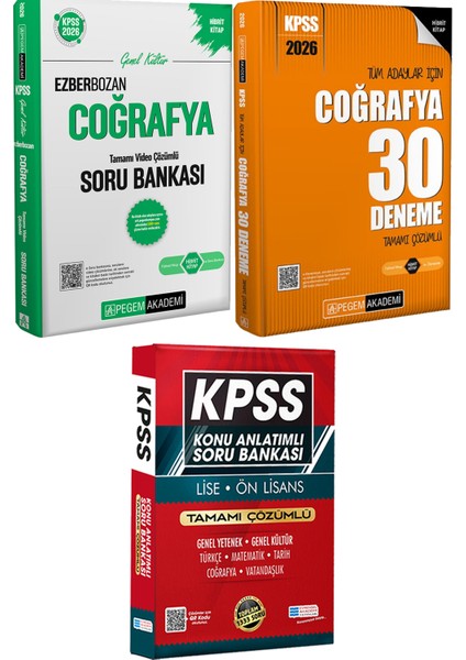 2026 Kpss Ezberbozan Coğrafya Soru 30 Deneme - Lise Önlisans Konu Ant. Soru