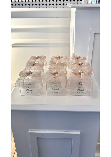 25 Adet Mika Kutulu Bubble Mum - Söz, Nişan ve Özel Günler Için Şık Hediyelik