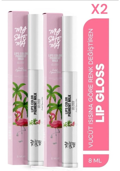 Lip Gloss Dudak Pigment Sütü Vücut Isısına Göre Renk Değiştiren Sihirli Gloss 8 ml 2 Adet
