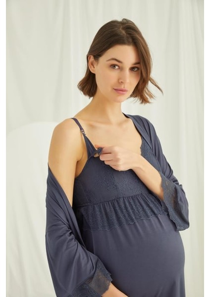 Monamise Dantelli Hamile Lohusa 3'lü Pijama Takımı fiyatları