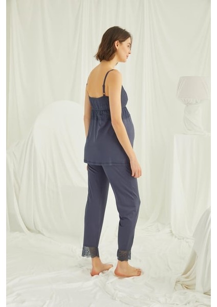 Monamise Dantelli Hamile Lohusa 3'lü Pijama Takımı indirimleri