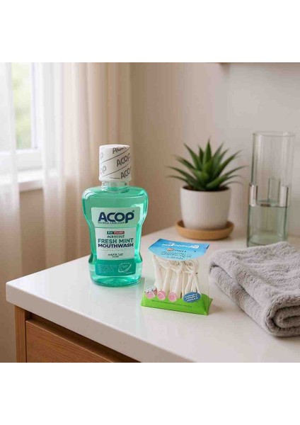 Ağız Bakım Suyu 500 ml Haffif Tat + 30 Ad Diş Ipi Kürdanlı