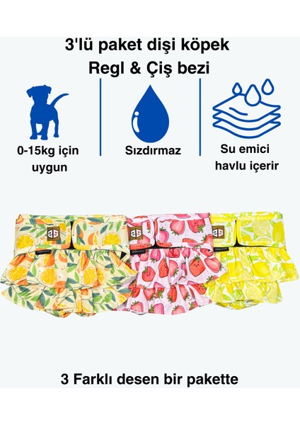 Desenli Dişi Köpek Regl Külotları -Dişi Köpek Çiş Bezi, 3'lü Avantajlı Paket fiyatları