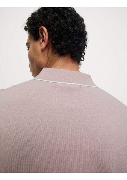 Pamuk Karışımlı Yarım Fermuarlı Örgü Polo Yaka Tshirt fiyatları