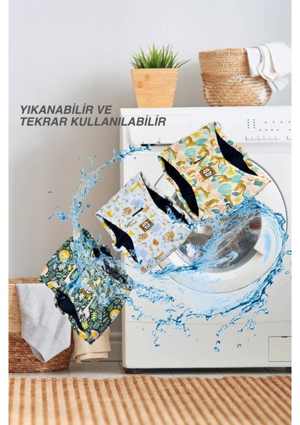 Desenli Erkek Köpek Çiş Bezleri -Erkek Köpek Külot 3'lü Avantajlı Paket Su Geçirmez ve Yıkanabilir modelleri