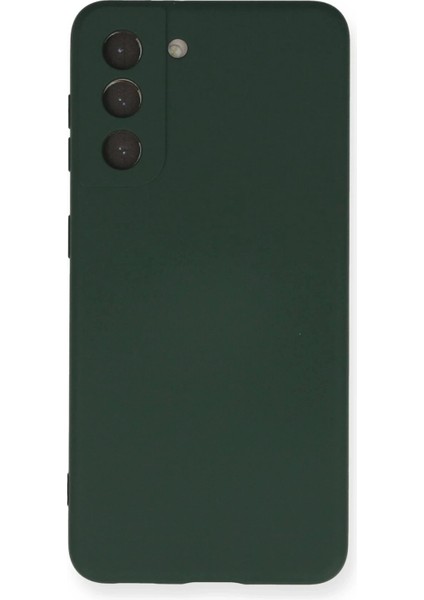 Newface Samsung Galaxy S21 Kılıf Nano Içi Kadife Silikon - Koyu Yeşil
