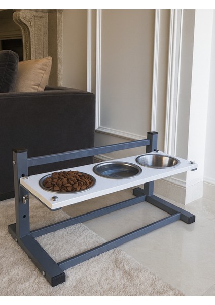 Kedi-Köpek Standı Ayarlanabilir 3 Yükseklik 2 Paslanmaz Çelik Mama Su Kabı Kedi-Köpek Kasesi Standı fiyatları