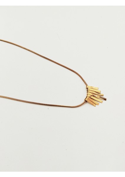 Çelik Sarkıtlı Kolye Altın Rengi