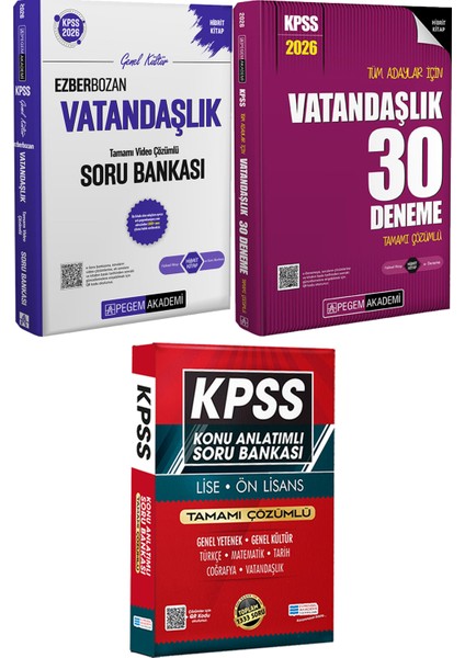 2026 Kpss Ezberbozan Vatandaşlık Soru 30 Deneme - Lise Önlisans Konu Ant. Soru