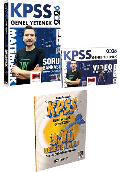 2026 Kpss Matematik Soru Bankası Video Ders Notları - 3 Deneme